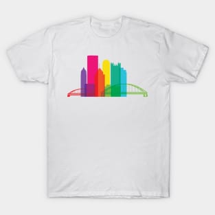 Pittsburgh Downtown Rainbow City Skyline T-Shirt